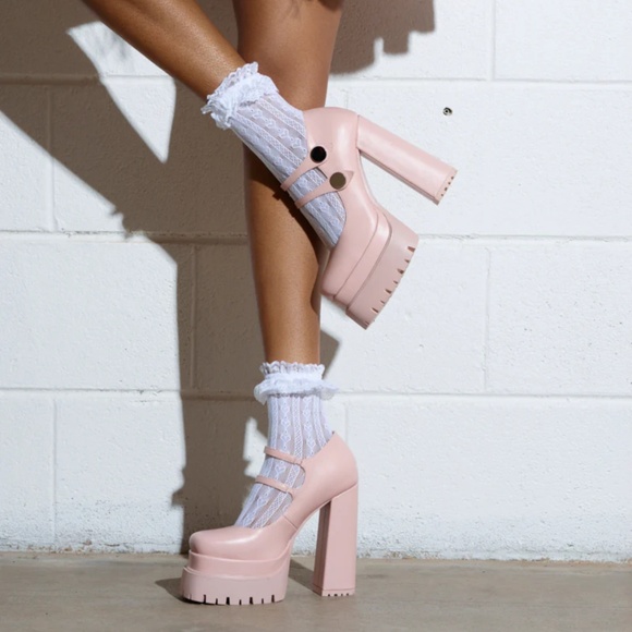 AKIRA AZALEA WANG VIOLINA PINK CHUNKY PLATFORM PUMP Size 7.57.5 - Picture 7 of 10